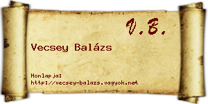 Vecsey Balázs névjegykártya