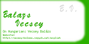 balazs vecsey business card